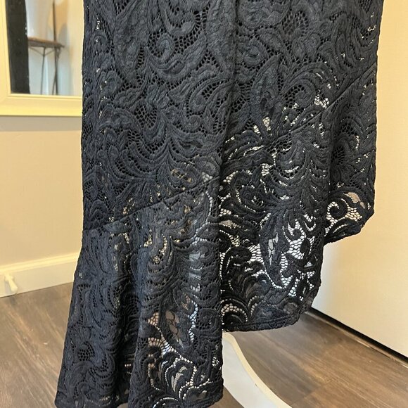 INC International Concepts Black Asymmetric Lace Sleeveless Dress, Size 4 - Picture 14 of 16